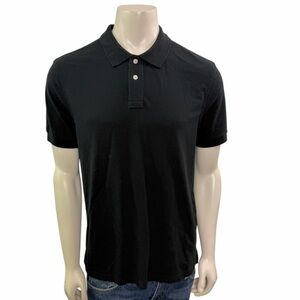 J Crew Men’s Size Large Short Sleeve Solid  Black Flex Pique Polo Shirt